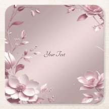 Zarter rosa Blumen-Papieruntersetzer
