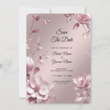 Zarter rosa Blumenrahmen Save-The-Date