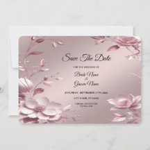 Zarter rosa Blumenrahmen Save-The-Date
