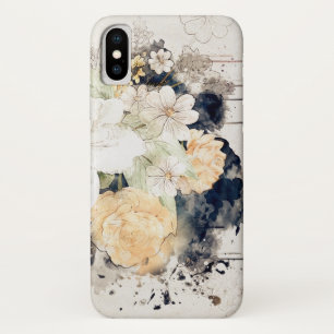 Zarter, rosa, orangefarbener, blumenblauer Aquarel Case-Mate iPhone Hülle