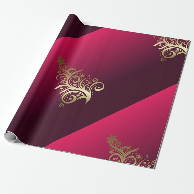 Zarter Weihnachtsbaum Geschenkpapier (Ungerollt)