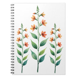 Zarter Zweig wilder Blumen Minimalistische Wasse Notizblock