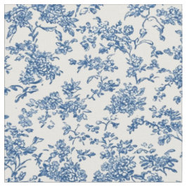 Zartes blaues Blumen-Toile-Muster Stoff