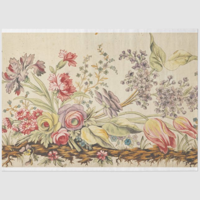 Zartes Blumendecoupage Seidenpapier (Vorderseite)