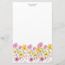 Zartes Blumengarten-Monogramm-Schreibwarenpapier Briefpapier