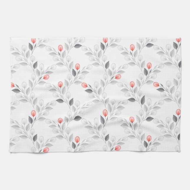 Zartes Blumenmuster Geschirrtuch (Horizontal)