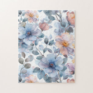 Zartes Blumenmuster in Aquarellfarben in Pastellfa