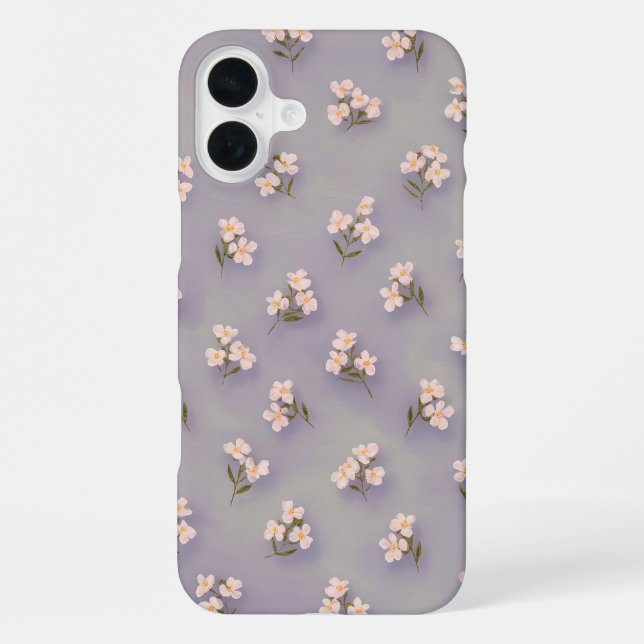 Zartes Blumenmuster iPhone 16 Plus Hülle (Rückseite)