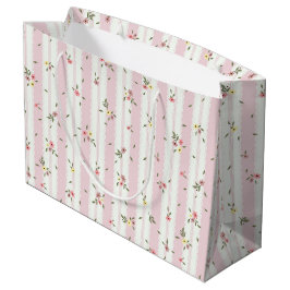 Zartes Blumenmuster Pink Große Geschenktasche Geschenktüte