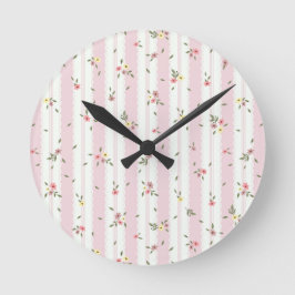 Zartes Blumenmuster Runduhr Runde Wanduhr