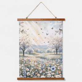Zartes botanisches Wandkunst-Druck Wandteppich Mit Holzrahmen