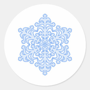 Zartes Eisblaues Winter Weihnachts-Schneeglöckchen Runder Aufkleber