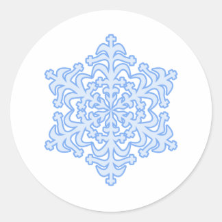 Zartes Eisblaues Winter Weihnachts-Schneeglöckchen Runder Aufkleber