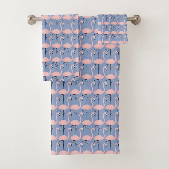 Zartes Flamingo-Muster Badhandtuch Set (Insitu)