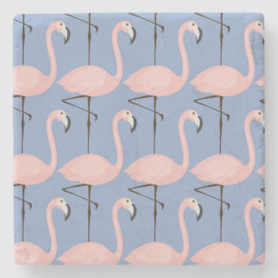 Zartes Flamingo-Muster Steinuntersetzer