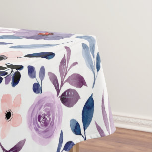 Zartes florales Design mit navyblauen Lavendelblät Tischdecke