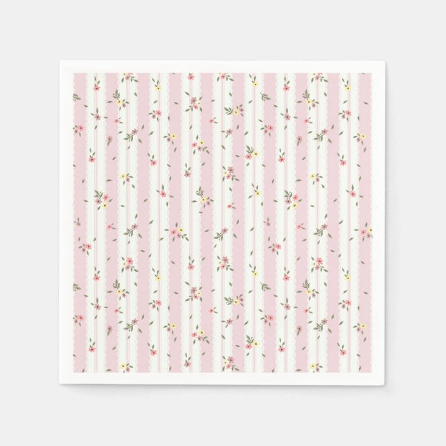 Zartes florales Muster Napkins Serviette (Vorderseite)