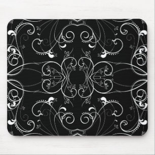 Zartes florales Wiederholungsmuster in Weiß auf Sc Mousepad
