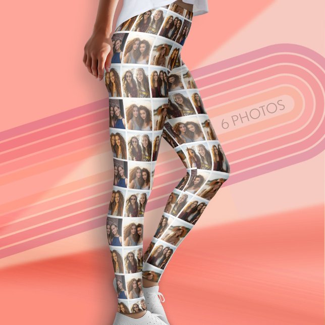 Zartes Foto-Gitter mit 6 Fotos Leggings (Custom Leggings with 6 Photos)