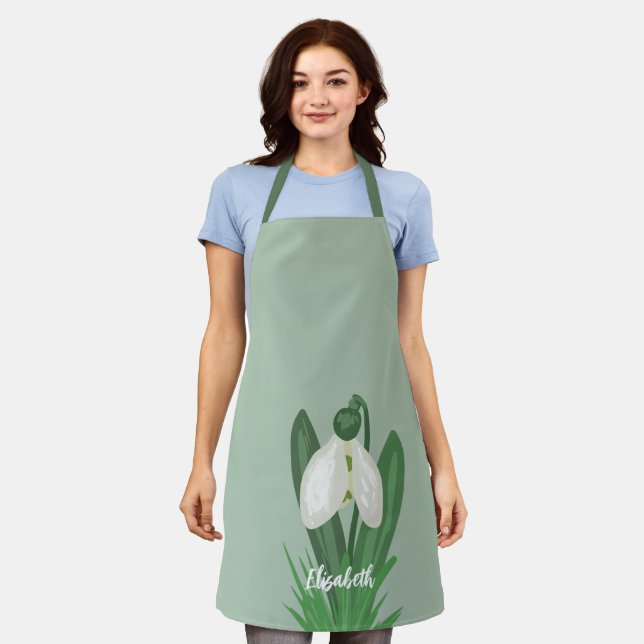 Zartes Frühlings-Schneeglöckchen-Blume  Schürze (Getragen)