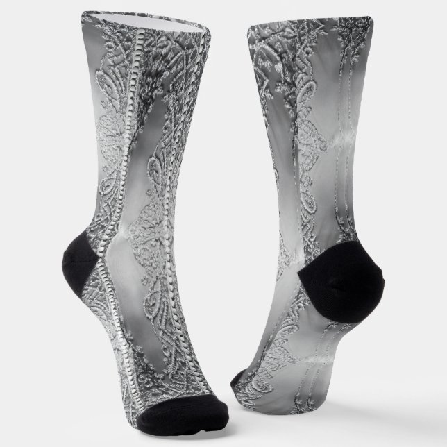 Zartes Grau    Socken (Gewinkelt)