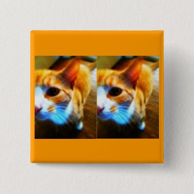 Zartes Ingwer-Katzen-Button/Knopf Button (Vorderseite)