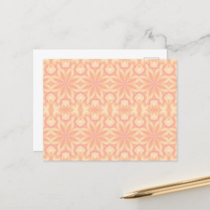 Zartes Kaleidoskop, rosa gelbe Form Postkarte