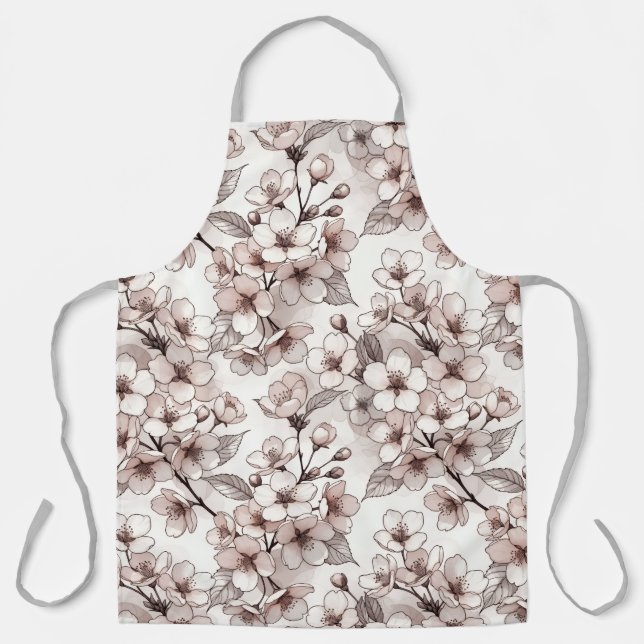 Zartes Kirschblüten-Design Schürze (Vorderseite)
