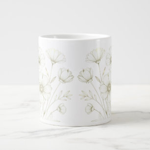 Zartes Kosmos-Blumenstrauß-Linienkunst Grazie Jumbo-Tasse