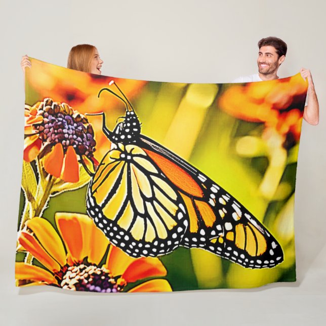 Zartes Monarch Butterfly Bloom Design Fleecedecke (Beispiel)