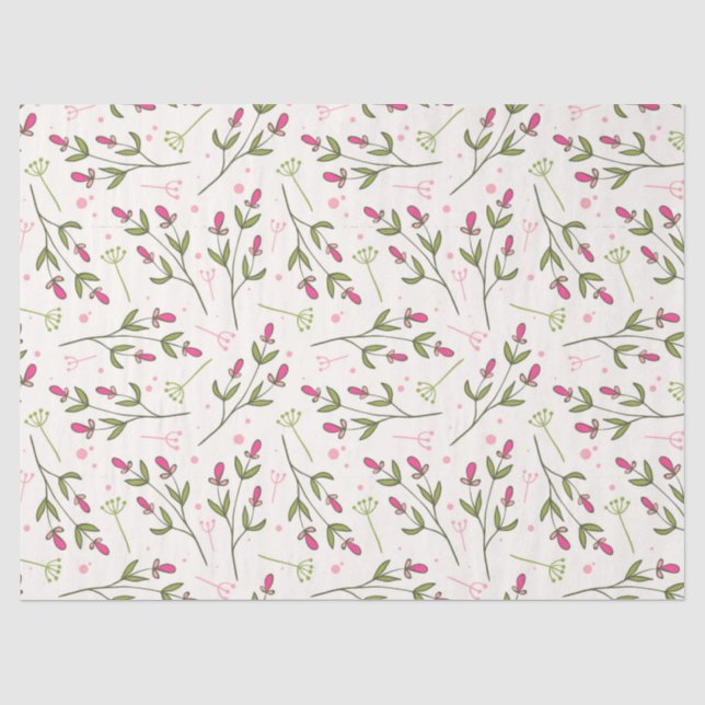 Zartes rosa Blume Muster Seidenpapier (Vorderseite)