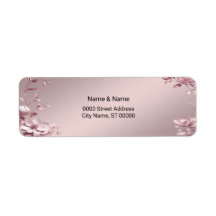 Zartes rosa Blumen-Rücksende-Adressetikett