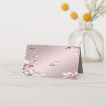Zartes rosa Blumenrahmen-Platzkarte