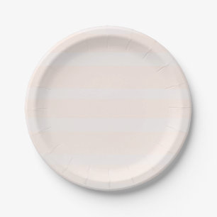 Zartes rosa Erröten und moderne weiße Chic-Streife Pappteller