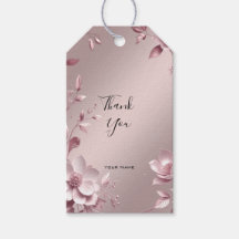 Zartes rosa florales Geschenk Etikett
