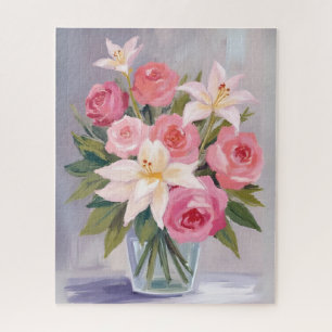 Zartes Rosa Florales Wasserfarben Bouquet Elegant