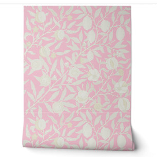 Zartes Rosa im Stil von William Morris Tapete