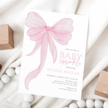Zartes rosa Schleifen Mädchen Baby Sprinkle