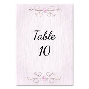 Zartes rosa Tischnummer