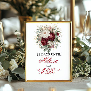 Zartes Rosé-Burgunder-Countdown-Tischschild Poster