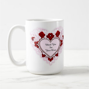 Zartes Spitzenherz Karte Kaffeetasse