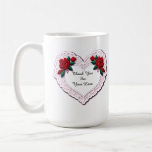 Zartes Spitzenherz Karte Kaffeetasse