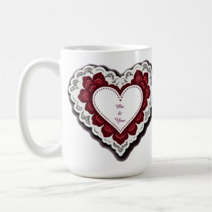 Zartes Spitzenherz Karte Kaffeetasse