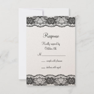 Zartes und Lace-RSVP - Champagner RSVP Karte