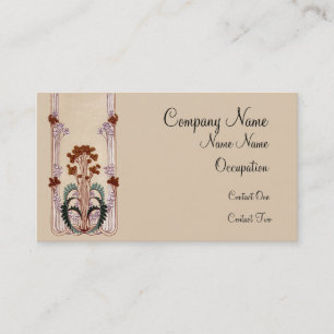 Zartes Vintage mit Blumen Visitenkarte