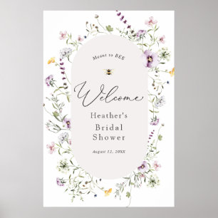 Zartes Wildblumen-Hochzeitsdusche-Willkommensposte Poster