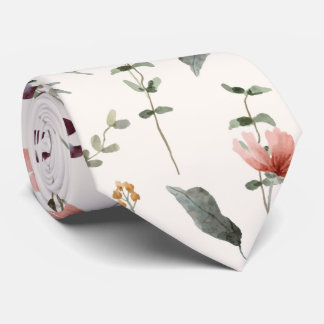 Zartes Wildblumen-Wiesen-Blumenmuster-Monogramm Krawatte