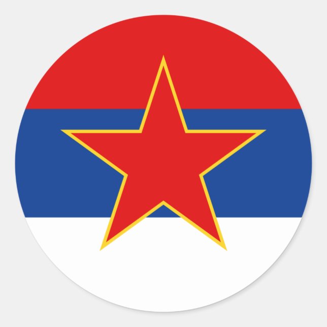 Zastava Srbije, serbische Flagge Runder Aufkleber (Vorderseite)