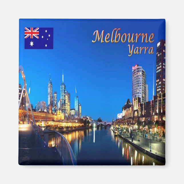 zAU039 MELBOURNE, YARRA TWILIGHT- Australien, Kühl Magnet (Vorne)