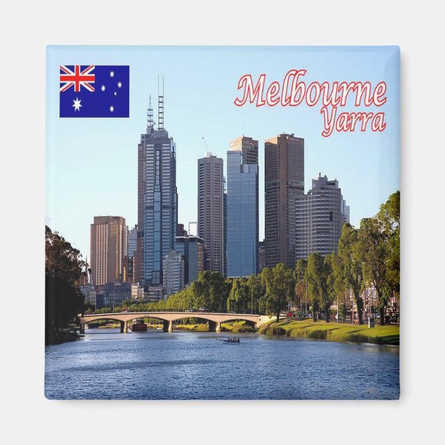 zAU041 MELBOURNE, RIVER YARRA, Australien, Kühlsch Magnet (Vorne)